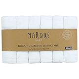 6pcs 100% Bamboo Baby Washcloths - NO DYES Super Soft & Absorbent Bath Towels 10x10- by Marque by Ma