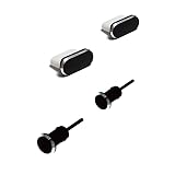 monofive Type-C用コネクタカバー（2個）＋3.5mmイヤホンコネクタ用カバー（2個）セット品 黒色 MF-PC2TPA4B