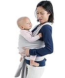 Mo+m Baby Wrap (Stone Grey) - Ultra Soft Infant Sling Child Carrier Keeps Your Baby Comfortable & Sa