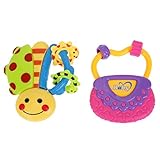 Domybest　子供おもちゃ　ハンドベル　ガラガラ　ラトル　2点セット　音楽知育おもちゃ カラフル　手を振る楽器玩具　聴覚　視覚刺激　ランダムカラー