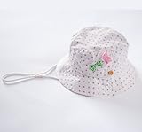 LeafIn 紫外線対策 ベビーUVcut帽子 キッズハット 綿クロッシェ 女の子帽子(M（頭周り：48cm）, ドット柄)
