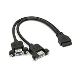 Chenyang USB 3.0 デュアルポート A メスネジマウントタイプからマザーボードへの 20 ピンヘッダケーブル