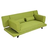 ソファ ソファー ベッド ソファベッド 2人掛け 背もたれ 両肘 リクライニング グリーン