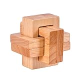 elegantstunning 木製3Dパズルキューブ　インテリジェンスおもちゃアカシアロックDisentanglementパズルすべての年齢のおもちゃ