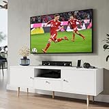 Hoomuway ローボードテレビ台 大容量ストレージ 幅140CMリビングルームホワイトテレビスタンド モダンTV台 耐荷重50kg