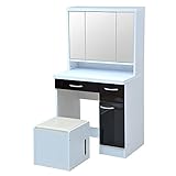 ドレッサー スツール スタイリッシュシリーズ ブラック＆ホワイト fr-028-bkwh