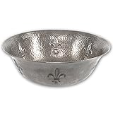 Houzer HW-TEL2V Hammerwerks Series Fleur Di Lis Undermount Copper Single Bowl Lavatory Vessel Sink, 