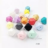 Mamimami Home 歯固め おしゃぶり 17MM シリコーン製　八角ビーズ 20個 出産祝い 歯がため 赤ちゃん おもちゃ ガラガラ ライト DIY アクセサリー 0歳 1歳 2歳 3歳「FD