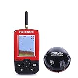 MOUJI Smart Portable Deeper Fish Finder with Wireless Sonar Sensor Colorized LCD Display for Lake Se