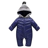ベビー用ダウンロンパース 新生児 幼児コットンコートネービー6-12ヶ月