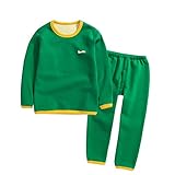 PANCY 子供服 長袖 ルームウェア 上下セット 秋冬 裏起毛 男の子 女の子(グリーン,100cm)