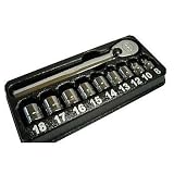 Snap-on 3/8 ロープロファイルラチェット/ソケットセット 10ピース 210RAFM