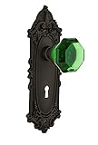 Nostalgic Warehouse 726593 Victorian Plate Interior Mortise Waldorf Emerald Door Knob In Oil-Rubbed 