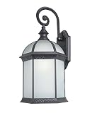Woodbridge Lighting 61034WL-BKP Glenwood 1-Light Outdoor Wall Sconce, Powder Coat Black, Large [並行輸入