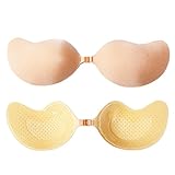 lily's JP homeシリコン ブラジャー 透明ヌーブラ ブラ ドレス 水着 強粘着 美しい 巨乳 花嫁 (D, 2#)
