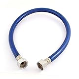 uxcell　シャワーホース　ホース　ブルー　シルバートーン　2.5×60cm　19mm