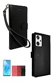 シズカウィル OPPO Reno9 A / Reno7 A ケース カバー 手帳型 シンプルケース 1個入り BLACK