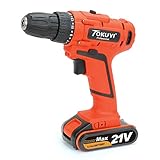 【TOKUYI】電動ドライバードリル 充電式 1500mAh 21v 　42N・M最大トルク　2階段変速　17+1トルク調整　正逆転可能 照明機能 フレキシブルシャフト付き 30本ビット 日本語説明書