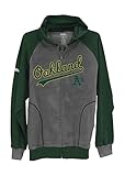 MLB Oakland AthleticsメンズCVC杢起毛フリースフード、XL、チャコール