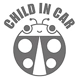 imoninn CHILD in car ステッカー　【シンプル版】　No.04　テントウ虫さん　（シルバーメタリック）