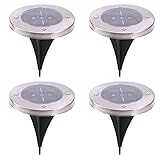 Yiteng LEDガーデンライト 埋め込み式 ソーラーライト　高品質 光センサーで夜間自動点灯ライト ガーデン、庭、公園などに適うアウトドア用 ライト 防水 4個入り（ホワイト）