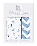 スワドルデザインズ おくるみ デュオ リトルチッキー&シェブロン ブルー 2枚セット SD-470B 【日本正規品】