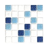 シール式モザイクタイルシート デコレ［ミックス金平糖 10枚セット］ マリン 1枚サイズ：15cm×15cm Z3K