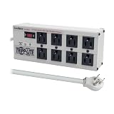 Tripp Lite ISOBAR8ULTRA Isobar 8 コンセント 高耐久 電源タップ サージプロテクター 3840ジュール 12フィートコード フラットプラグ 金属電源タップ 工業用ガレージ 作業場ベンチ デスク下 壁取り付け