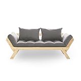 LOWYA （ロウヤ） ソファ ソファーベッド 2人掛け 北欧デザイン リクライニング 天然木フレーム ライトナチュラル×ライトグレー おしゃれ 新生活