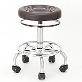 スツール LR ( リングレバータイプ ) 高さ48cm-60cm ブラウン [ エステスツール キャスター付き 昇降式 リングレバー オフィスチェア 丸椅子 スツール イス 椅子 チェア ]