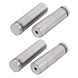 uxcell　ガラススタンドオフ　ステンレス鋼　シルバートーン　4個入り　クランプ　アジャスタブル