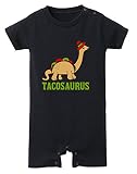 Tstars - 愉快なタコザウルスシャツ　面白タコザウルスシャツ　楽しいタコザウルスシャツ　お笑いタコザウルスシャツ ベビーボディースーツ 75 黒