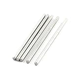 uxcell 丸型リンクロッド 50 x 2mm ステンレススチール シルバートーン ラウンドリンクロッド 5個入り