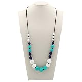 Deeyee Baby Teething Silicone Necklace for Mom,Food-Grade,BPA-Free Chew Beads-Necklace Keeps Your Ba