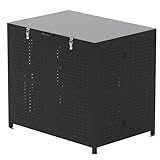 ゴミ箱 屋外 大型 210L/350L 大容量 ゴミステーション 大きい 折り畳み式 ガラス除け ゴミ荒らし防止 ゴミ分別箱 多用途 組立簡単 ゴミ収納庫 防錆 安定性 耐久性 [並行輸入品]