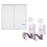 KKmoon スマートライ2路スイッチ AC 80〜150V 省エネ WiFiで電気を制御のスイッチ 防水仕様 配線なし トランスミッタスイッチ*2+レシーバコントローラ*2