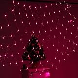 RioRand® LEDネットライト イルミネーション ガーデンライト ドレープライト 連結可能　屋内外装飾　結婚式/ガーデン/パーティー/クリスマス　1.5m96球　ピンク