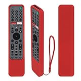 保護シリコンリモコンカバーfor Sony RMF-TX600U RMF-TX500U RMF-TX520E RMF-TX621E RMF-TX500E スマート音声リモコン 防水、防塵、衝撃プルーフ、軽量、専用カバー（赤）