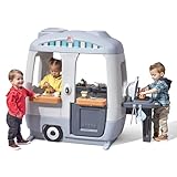 Step2 アドベンチャーキャンパー キッズプレイハウス 屋内/屋外プレイセット&簡易キッチン サウンド付きインタラクティブプレイ 52ピースのおもちゃアクセサリー付き 丈夫なプラスチック製 2歳以上の幼児向け