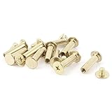 uxcell シカゴスクリューポスト アルバムスクラップブック用 5mmx18mm 真ちゅうメッキ結合 10個入り