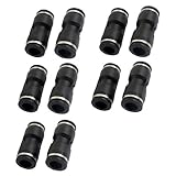 uxcell クイック継手 ブラック ストレート2ウェイ JPU-10モデル 10mm-10mmタイプ 10個入り