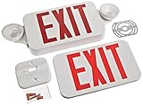 Morris Products 73040 Combo LED Exit Emergency Light, Standard Type, Red LED Color, White Housing [並