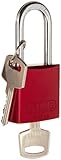 Brady Aluminum Lockout/Tagout Padlock, Keyed Alike, 1-3/5 Body Length, 1-1/2 Shackle Clearance, Red 