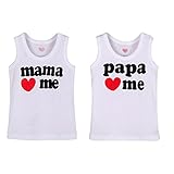Hollazilla ベビー用品 袖なし ｔシャツ papa love me+mama love me　2枚セット