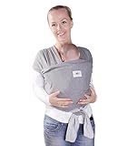 Kangaroobaby® ワンサイズクラシックベビースリングラップキャリアは35ポンドの赤ちゃんの下に収まります (Grey)