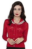 Voodoo Vixen Clothing - Red Ship-Shape Summer Cardigan L