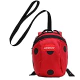 幼児用バッグ　子ども用バッグ　赤ちゃん歩行練習補助　ベビーハーネス付きリュック　可愛い動物昆虫の形をまねしたリュック　0～3歳男女児童　（てんとう虫）