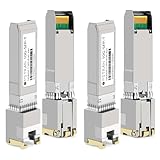 OPSTRAN 10GBASE-T SFP+ RJ45 銅製 トランシーバーモジュール 用Mikro tik S-RJ10と互換性あり 10Gbps 30m Cat6a/Cat7 4個/パック