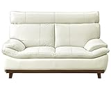 大川家具 関家具 ソファ 2人掛け (幅157cm/素材:本革) ホワイト 218914