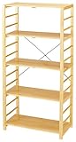 フリーラック5段 (ナチュラル) 【天然木/約幅78×奥行42×高さ151cm】